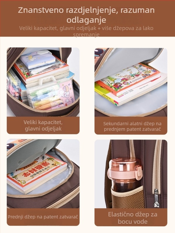 Unisex dječji ruksak za osnovnu školu, EVA materijal, lagan dizajn za smanjenje opterećenja, anime crtić uzorak, unutarnja podstava od sintetičke kože, marka Huibeixiong, zakrivljene naramenice