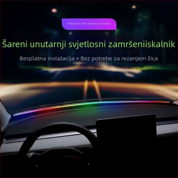Silikonska ambijentalna rasvjeta za središnju konzolu – dekorativno unutarnje osvjetljenje, ugrađena instalacija, 10W, 5V, 0.2A, univerzalna kompatibilnost, prednji unutarnji prostor