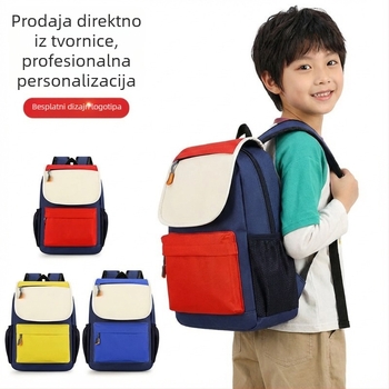 Ruksak za osnovnu školu s prilagođenim logom, lagan, Oxford tkanina, 20-35L, unutarnji džepovi: skriveni džep sa zipom, džep za dokumente i pretinac za knjige; vodootporan i otporan na habanje