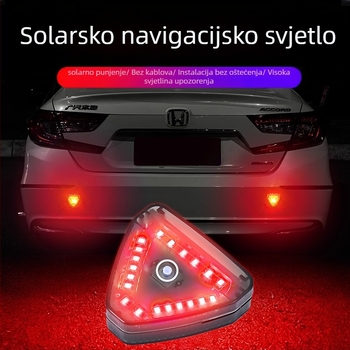 Solarnu trokutasto strob svjetlo za motocikle, ABS kućište, 12V, 5W, 0,5A