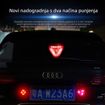 Solarnu trokutasto strob svjetlo za motocikle, ABS kućište, 12V, 5W, 0,5A