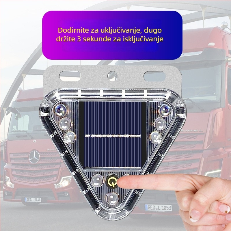Solarni strob svjetlo za kamione – magnetno pričvršćivanje, ugradnja bez alata