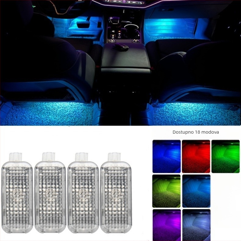 Ambijentalno svjetlo za Audijev prostor za stopala — ugrađena instalacija, 12V, 5W, PC kućište