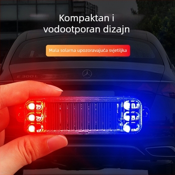 Chebufang solarni upozoravajući bljeskalica za motocikle, ABS + visoko sjajne LED diode, 12V, 3W, model 0126, pogodno za automobile, motocikle, bicikle i tricikle