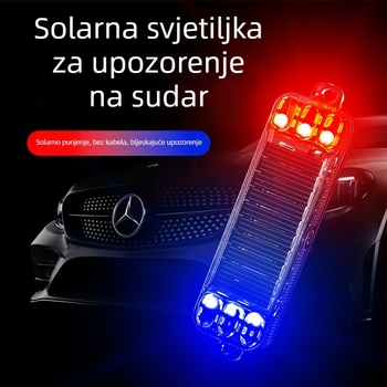 Chebufang solarni upozoravajući bljeskalica za motocikle, ABS + visoko sjajne LED diode, 12V, 3W, model 0126, pogodno za automobile, motocikle, bicikle i tricikle