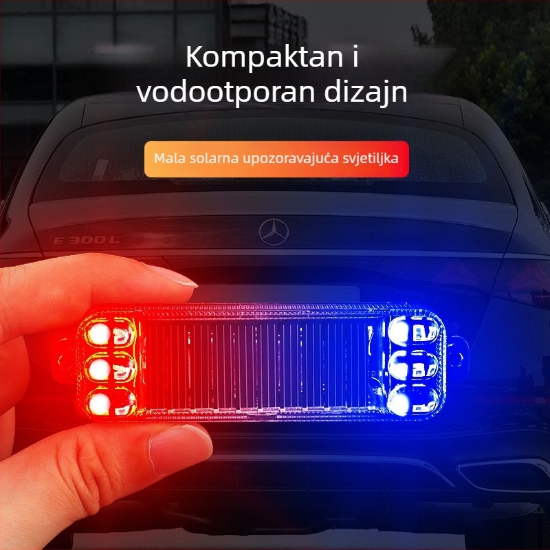 Chebufang solarni upozoravajući bljeskalica za motocikle, ABS + visoko sjajne LED diode, 12V, 3W, model 0126, pogodno za automobile, motocikle, bicikle i tricikle