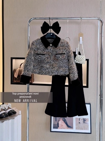 Dječji dvodijelni kostim za jesen-zimu, dugi rukavi, debeli poliester materijal, za uzrast 3–8 godina