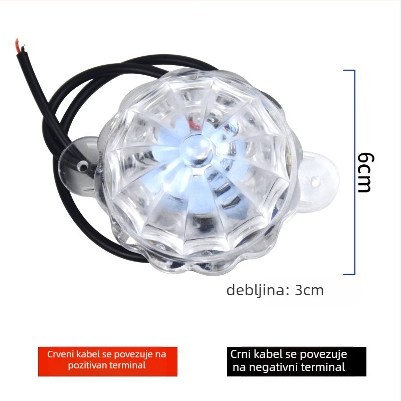 LED dekorativno svjetlo za šasiju automobila - 8W, 12V, ABS, vodootporno, model R02