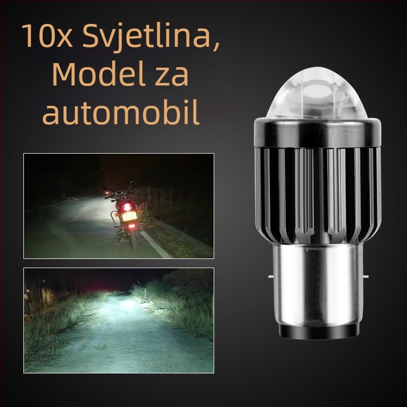 Motorsko LED prednje svjetlo H4-BA20 s lećom, aluminijsko kućište, 12-80V, 15W, 1200 lm, IP67