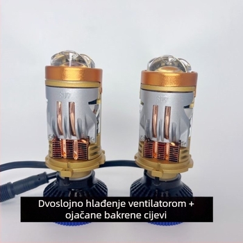 H4 LED far s lećom za auto/motocikl, 75W, 9-32V, IP67