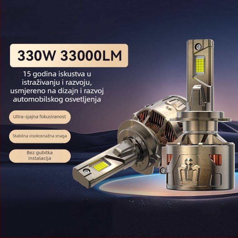 Automobilsko LED svjetlo, 330W, 33000 lm, 12–24 V, IP68, 50000 h