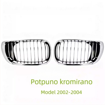 BMW E46 Prednja središnja rešetka – Metalna mreža za ventilaciju, Pig Nose, Dvostruki bubrezi