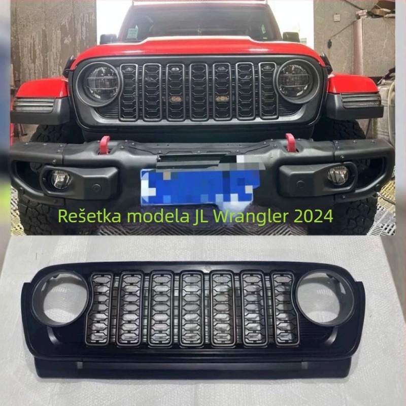Prednja rešetka za Jeep Wrangler JL Gladiator (2018–2024) — ABS plastika; ugradnja u rashladnik; kompatibilno s Wrangler JL Gladiator 2018–2024; težina 5000