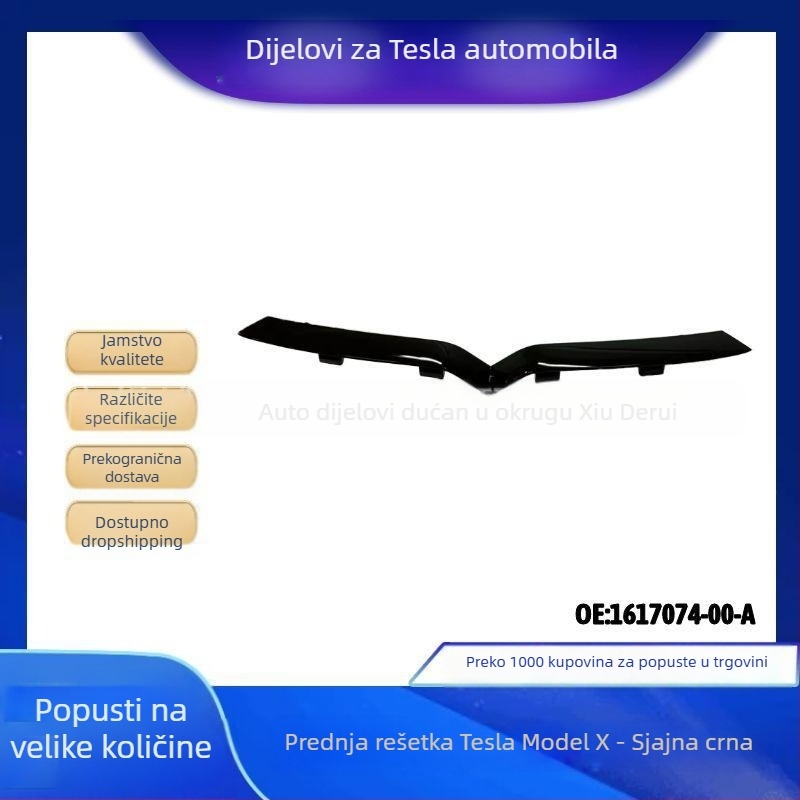 Tesla Model X 21-23 Gornji dio grilla prednjeg branika — ABS plast, Broj dijela 1617074-00-A