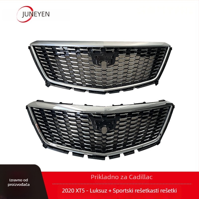 Prednja rešetka Cadillac XT5 2020–2022, ABS plastika, ugradnja na braniku