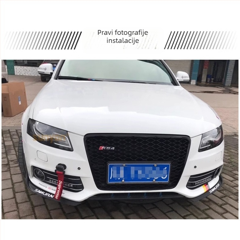 RS4-stil prednja rešetka za Audi A4 B8 (2008-2012) - ABS plastika, montaža na branik, kompatibilno s A4, automatski mjenjač