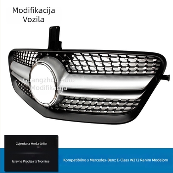 Prednja maska za Mercedes-Benz E-Class W212 (2010-2013), ABS plastika, ugradnja u branik, uzorak sa zvjezdama