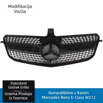 Prednja maska za Mercedes-Benz E-Class W212 (2010-2013), ABS plastika, ugradnja u branik, uzorak sa zvjezdama