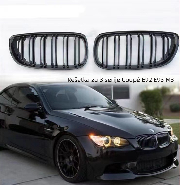 Prednja rešetka za BMW E90/E92/E93 (2005-2012) – ABS plast; ugradnja na branik; broj dijela 1223565