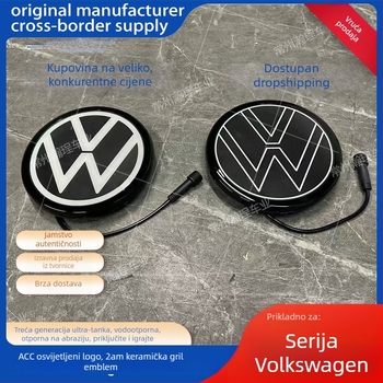 Svetleći VW grb za Sagitar, Passat, Magotan, Golf i Tiguan L – ABS plastika; montaža bez oštećenja u zoni hladnjaka; kompatibilan s modelima 2012–2025; ne utječe na ACC