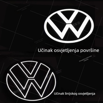Svetleći VW grb za Sagitar, Passat, Magotan, Golf i Tiguan L – ABS plastika; montaža bez oštećenja u zoni hladnjaka; kompatibilan s modelima 2012–2025; ne utječe na ACC