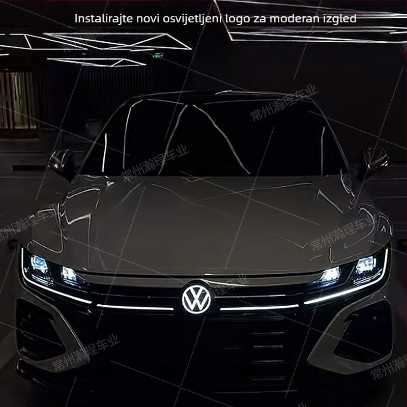 Svetleći VW grb za Sagitar, Passat, Magotan, Golf i Tiguan L – ABS plastika; montaža bez oštećenja u zoni hladnjaka; kompatibilan s modelima 2012–2025; ne utječe na ACC