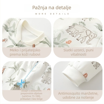 Unisex dječji pidžama set za jesen 2025 s zaštitom trbuha, meka baršunasto-pamučna tkanina, crtani casual stil, za dob 1–3 godine