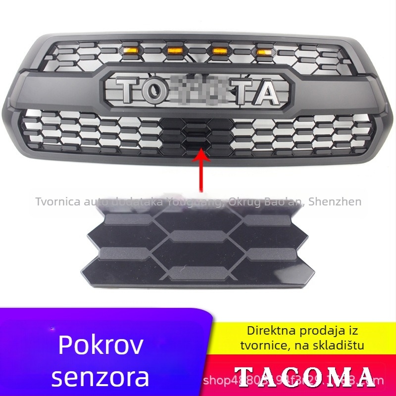 Tacoma TRD Pro srednji mrežni pokrov senzora, ABS plastika, ugradnja na braniku, kompatibilno s Toyota Tacoma 2016–2019
