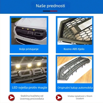 Prednja rešetka za Ford Edge, Escape, Everest i Explorer — Langspie; Materijal: ABS plastika; Kompatibilni modeli: Edge, Escape, Everest, Explorer; Dijelni broj: Ruijie net; Mjenjač: automatski