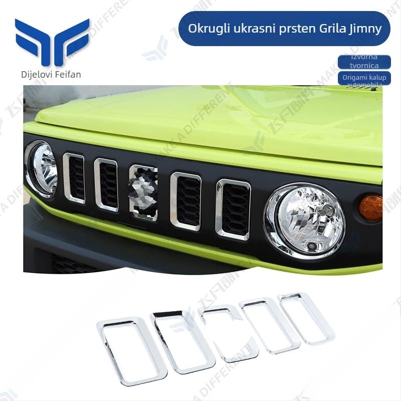 Dekorativni poklopac prednje rešetke za Suzuki Jimny JB64W/JB74, ABS plastika, ugradnja u srednju rešetku, 2019-2024, Feifan