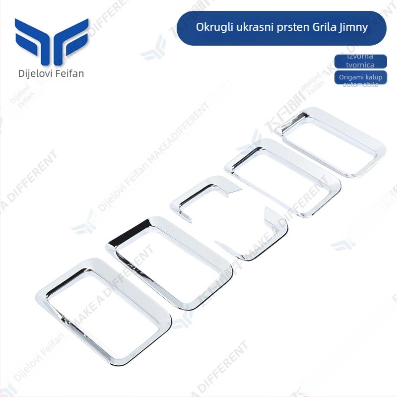 Dekorativni poklopac prednje rešetke za Suzuki Jimny JB64W/JB74, ABS plastika, ugradnja u srednju rešetku, 2019-2024, Feifan