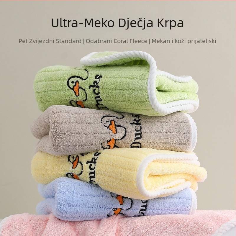 3-pack dječjih ručnika od Coral Fleece, brzo se suše, 150D, 50–80 g po komadu, Cut Velvet završna obrada