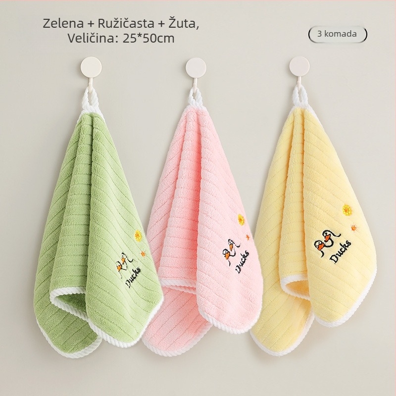 3-pack dječjih ručnika od Coral Fleece, brzo se suše, 150D, 50–80 g po komadu, Cut Velvet završna obrada