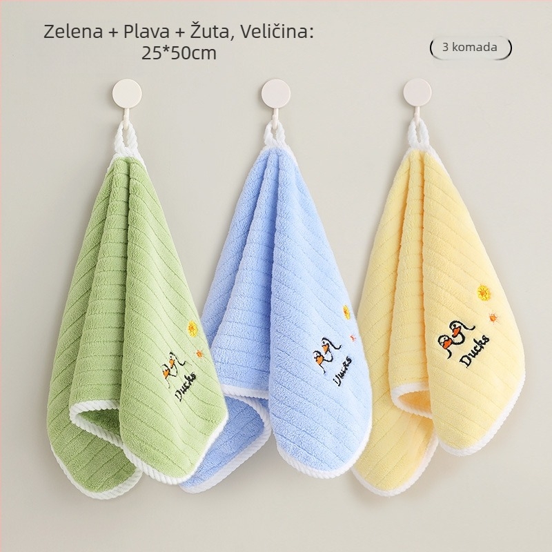 3-pack dječjih ručnika od Coral Fleece, brzo se suše, 150D, 50–80 g po komadu, Cut Velvet završna obrada