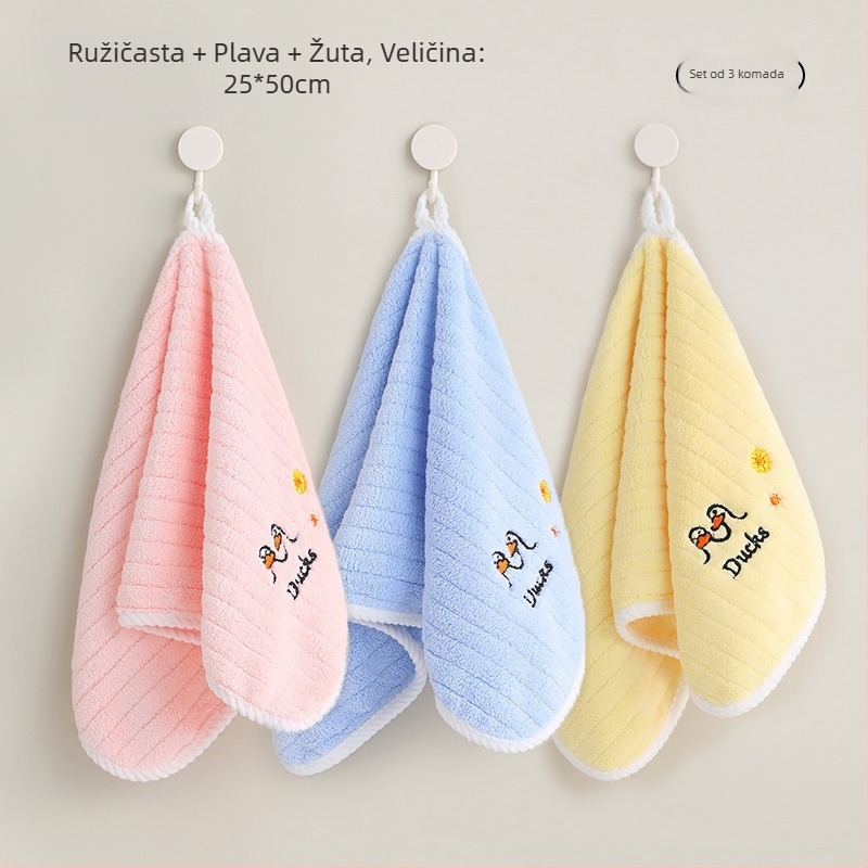 3-pack dječjih ručnika od Coral Fleece, brzo se suše, 150D, 50–80 g po komadu, Cut Velvet završna obrada