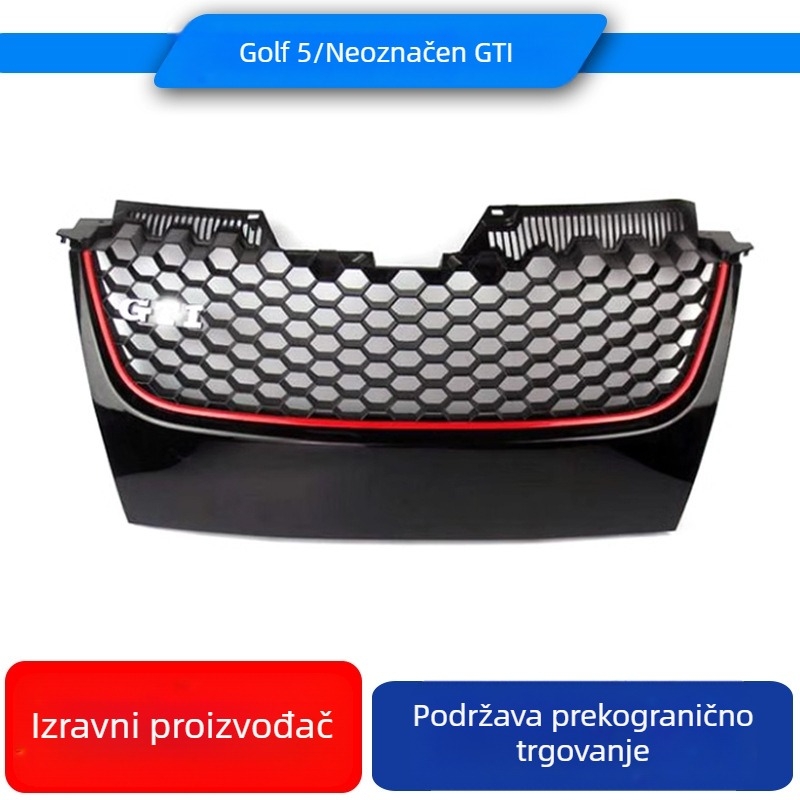 Golf 5 GTI prednja mrežica za usis zraka, srednje mreže, ABS plast, bez logotipa