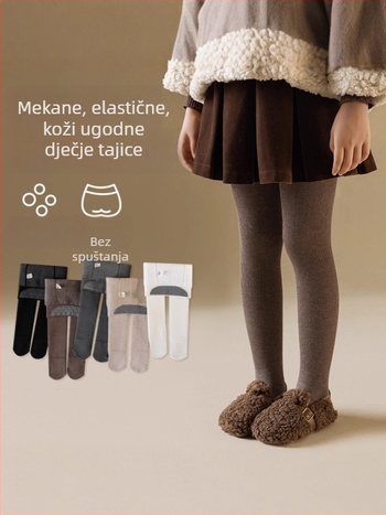 Dječje jednovremene hlače s flis unutarnjom podstavom, debele; 60% poliester, prozračne i topli, puna duljina zimi