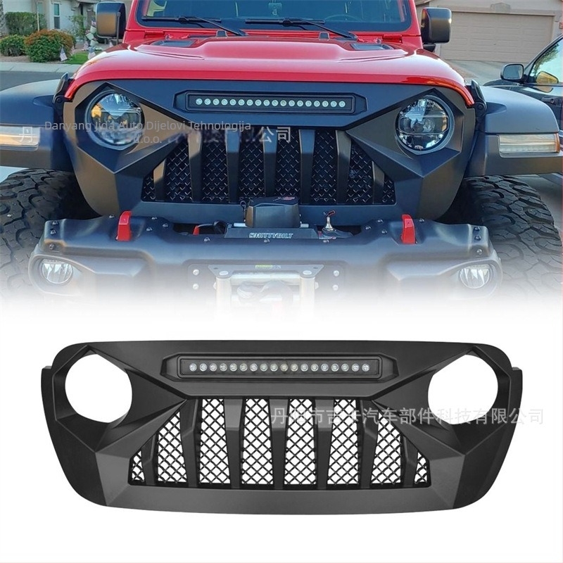 ABS plastična prednja rešetka za Wrangler JL/JT s osvjetljenjem (Kompatibilno: JL/JT; Materijal: ABS plast; Instalacija: prednja rešetka; Godina modela: 2018–sada)
