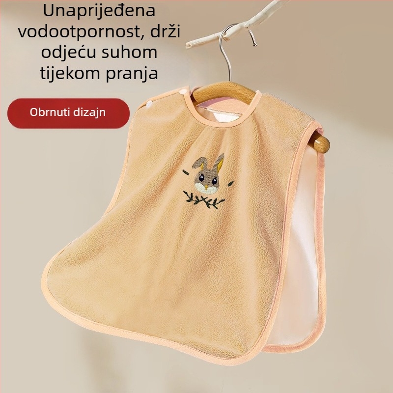 Dječji vodootporni slinavnik i maramica za lice, koralni flis, podstava od pamuka, crtani uzorak, za dob 1–6 godina