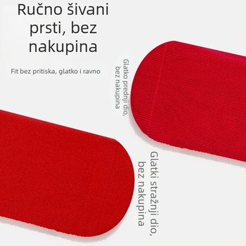 Dječje podne čarape za proljeće i jesen, protuklizne, bezšavne, za novorođenčad i malu djecu, srednje duljine, pamuk, crvene