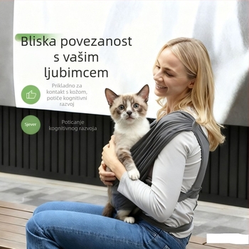 Ruksak za kućne ljubimce s dvostrukim kaiševima, poliester, mek dizajn, neutralna marka