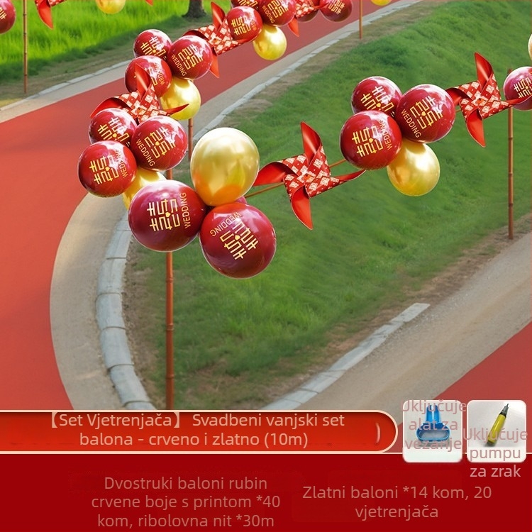 Balon za svatbeni put - okrugli balon od aluminijske folije za vanjske svečane ceremonije, bez logotipa, bez IP odobrenja