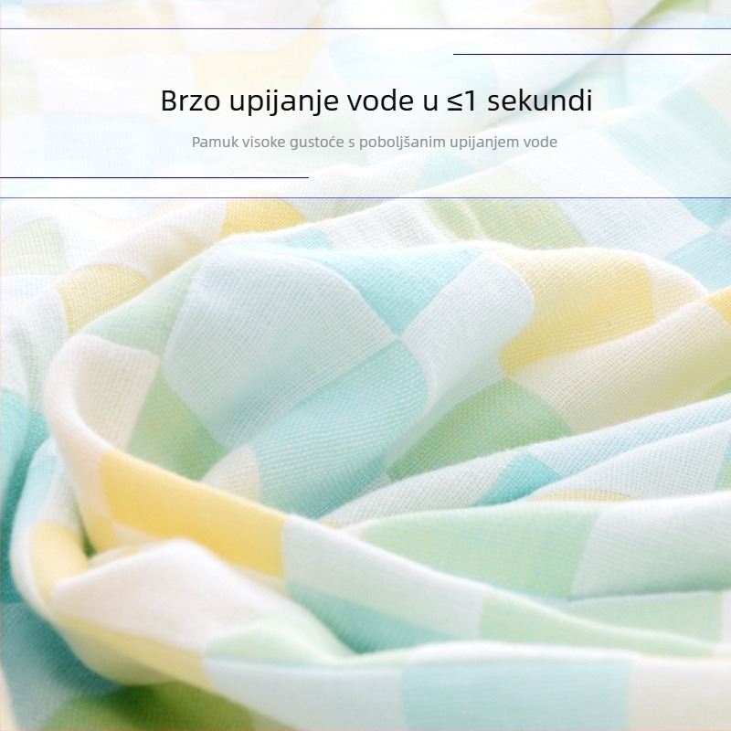 Dječji ručnik za kupanje od gaze pamuka, jacquard, 170–200 g, 32 niti, mrežasti uzorak