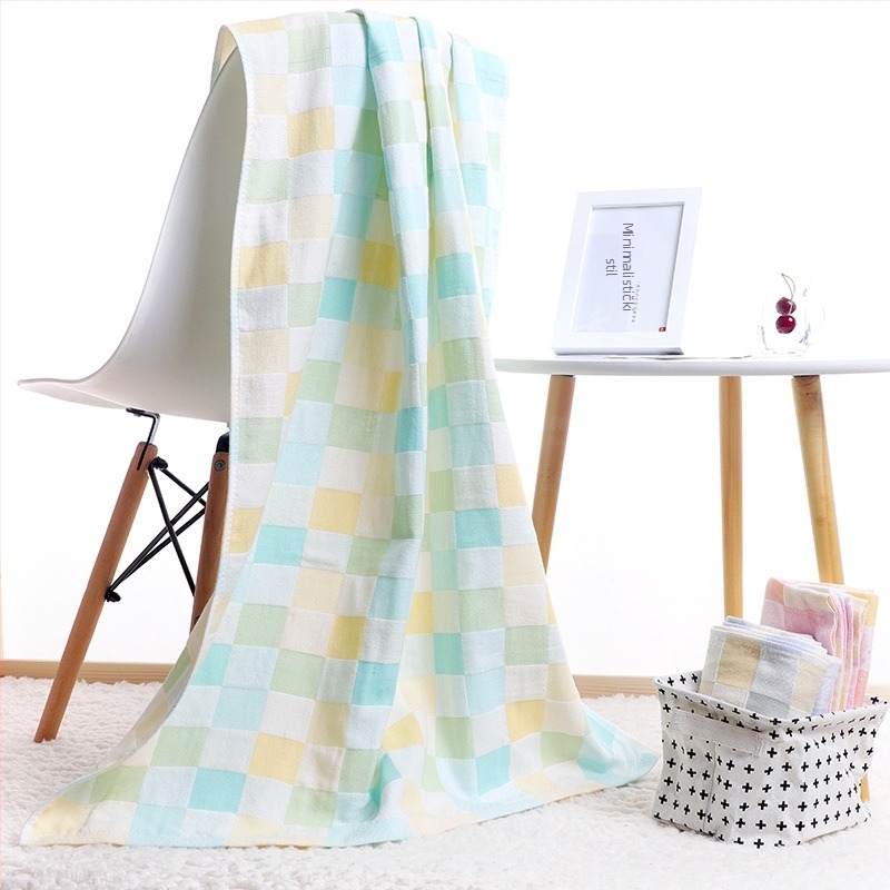 Dječji ručnik za kupanje od gaze pamuka, jacquard, 170–200 g, 32 niti, mrežasti uzorak