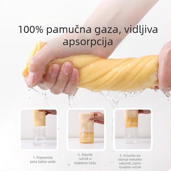 Drizzle bebi ručnik od gaze za lice, nepovezani vlakna, 25 g, apsorpcija 0–5 s
