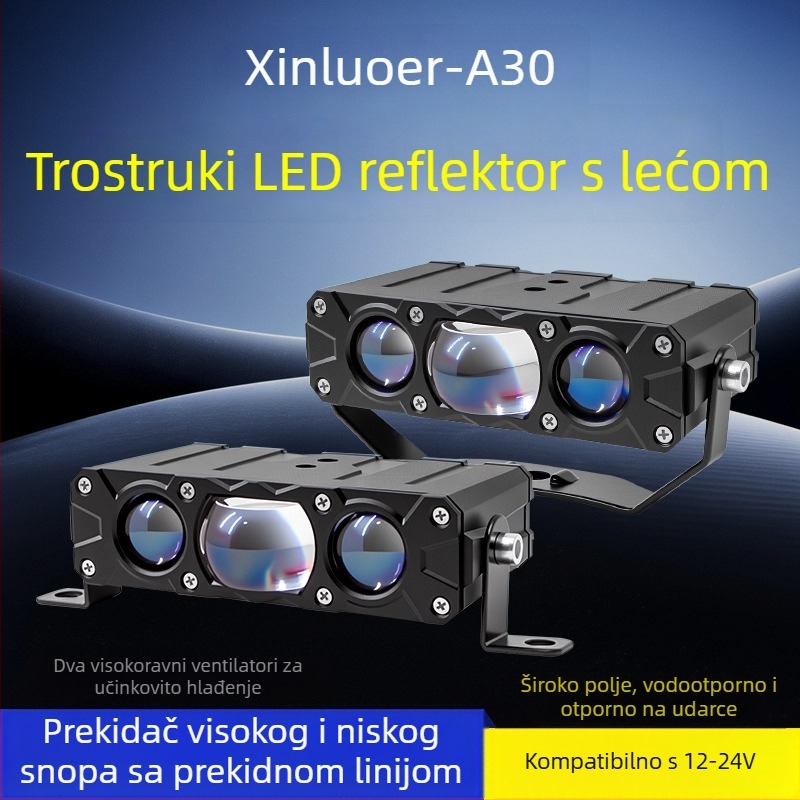 Xinluoer 60W LED svjetlo za rešetku, IP67, 14.000 lm, 10-24V, aluminijska legura, univerzalna kompatibilnost (hn3)