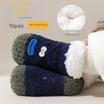 Dječje kućne čarape za zimu s flis podstavom, debele i tople, protuklizne; Marke: Woven Zero; Sigurnosna razina: Klasa A; Glavni materijal: kunićevo krzno; Kategorija: Dječje čarape; Sezona: proljeće 2024