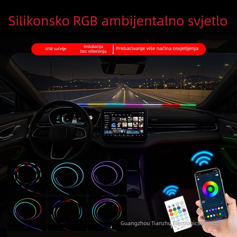 Ambijentalno svjetlo za ploču automobila – PVC+LED; 3W; 5V; Front windshield ambient light; Chasing the sky