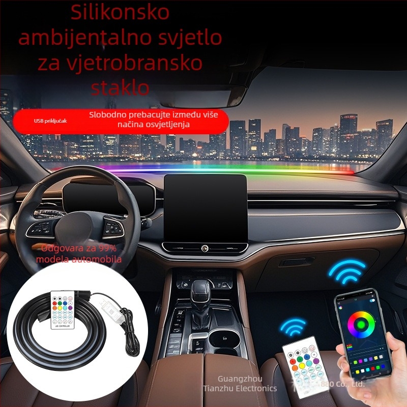Ambijentalno svjetlo za ploču automobila – PVC+LED; 3W; 5V; Front windshield ambient light; Chasing the sky