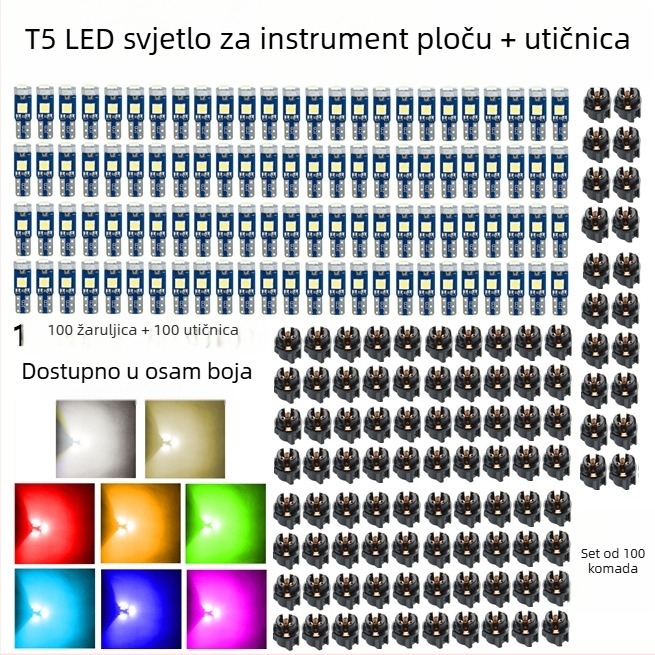 LED set za automobilsko instrument ploču, 3030-3SMD, 12V, 2W, 0.08A, 88600 lm